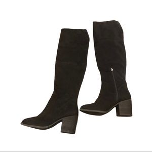 BP. Luke Over-the-Knee Boots Black Faux Suede